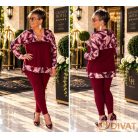 Fashion by NONO - Lovere trendi mintás A-vonalú felső burgundy-mintás