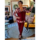 Fashion by NONO - Lovere trendi mintás A-vonalú felső burgundy-mintás