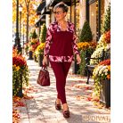 Fashion by NONO - Lovere trendi mintás A-vonalú felső burgundy-mintás