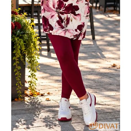 Fashion by NONO - Burgundy pamut hosszú leggings