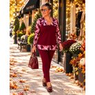 Fashion by NONO - Burgundy pamut hosszú leggings