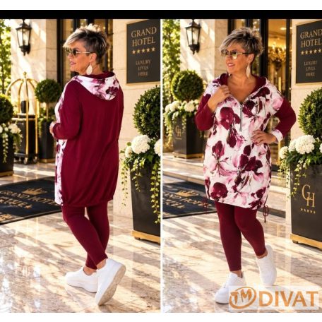 Fashion by NONO - Burgundy pamut hosszú leggings
