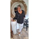 Fashion by NONO - Alfa pihe-puha anyagú fekete felső