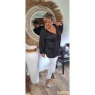 Fashion by NONO - Alfa pihe-puha anyagú fekete felső