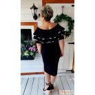 Fashion by NONO - Street fekete ruha fodrokkal díszítve