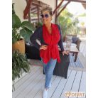 Fashion by NONO - Kitti sötétkék-piros színű kardigán