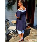 Fashion by NONO - Karina tunika sötétkék-fehér