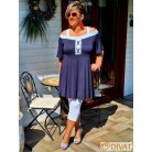 Fashion by NONO - Karina tunika sötétkék-fehér