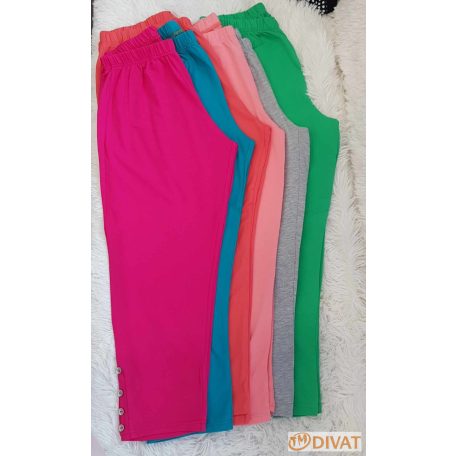 Priora Plus - Petrolkék pamut 3/4-es leggings alul gombokkal díszítve EXTRA AKCIÓBAN