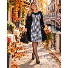 Fashion by NONO - Princess midi ruha - fekete-fehér pöttyös