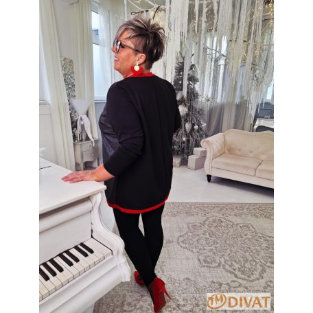 Fashion by NONO - Kuba fekete-champagne aszimmetrikus felső