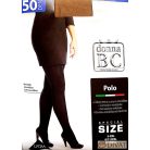 Polo 50 den-es Maxi mikrofibrás, elől-hátul nagybetétes Plus Size harisnyanadrág 6/7 és 8 méret