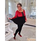 Fashion by NONO - Bogi mellnél ringlivel díszített "A" vonalú burgundy-fekete tunika 