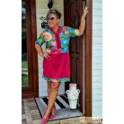 Fashion by NONO - Katica tunika-ruha magenta-trópusi mintás