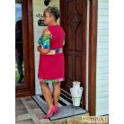 Fashion by NONO - Katica tunika-ruha magenta-trópusi mintás