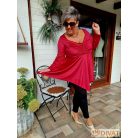 Fashion by NONO - Dália mellnél húzott extrán "A" vonalú burgundy tunika 