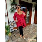 Fashion by NONO - Dália mellnél húzott extrán "A" vonalú burgundy tunika 