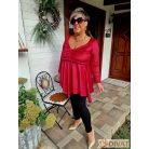 Fashion by NONO - Dália mellnél húzott extrán "A" vonalú burgundy tunika 