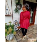 Fashion by NONO - Dália mellnél húzott extrán "A" vonalú burgundy tunika 
