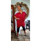 Fashion by NONO - Fanni piros tunika-ruha fehér tüllel megbolondítva