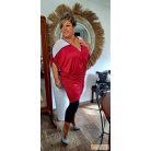 Fashion by NONO - Fanni piros tunika-ruha fehér tüllel megbolondítva