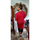 Fashion by NONO - Fanni piros tunika-ruha fehér tüllel megbolondítva