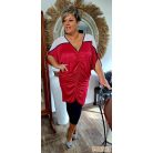 Fashion by NONO - Fanni piros tunika-ruha fehér tüllel megbolondítva