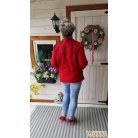 Török puha anyagú, karcsusított fazonú műbőr dzseki piros színben