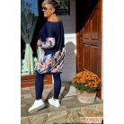 Fashion by NONO - Mandula sötétkék-toll mintás