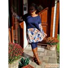 Fashion by NONO - Mandula sötétkék-toll mintás