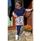 Fashion by NONO - Mandula sötétkék-toll mintás