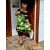 Fashion by NONO - Villő tunika-ruha fekete alapon friss citrus mintával