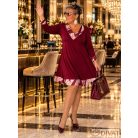 Fashion by NONO - Dolly ruha burgundy egyedi mintás