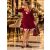 Fashion by NONO - Dolly ruha burgundy egyedi mintás