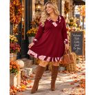 Fashion by NONO - Dolly ruha burgundy egyedi mintás