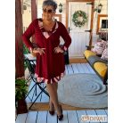 Fashion by NONO - Dolly ruha burgundy egyedi mintás
