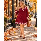 Fashion by NONO - Dolly ruha burgundy egyedi mintás
