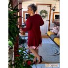 Fashion by NONO - Dolly ruha burgundy egyedi mintás