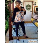 Fashion by NONO - Lovere trendi mintás A-vonalú felső mintás-sötétkék