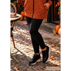 Fashion by NONO - Fekete pamut hosszú leggings