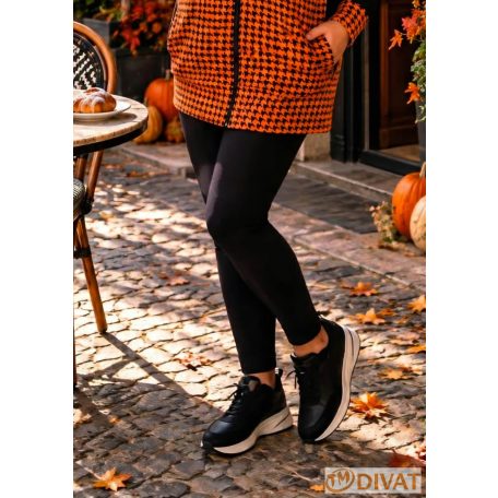 Fashion by NONO - Fekete pamut hosszú leggings