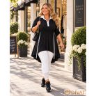 Fashion by NONO - Fehér pamut hosszú leggings csipkével díszítve