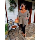 Fashion by NONO - Dália mellnél húzott extrán "A" vonalú arany lurex tunika 