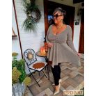 Fashion by NONO - Dália mellnél húzott extrán "A" vonalú arany lurex tunika 