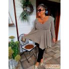 Fashion by NONO - Dália mellnél húzott extrán "A" vonalú arany lurex tunika 