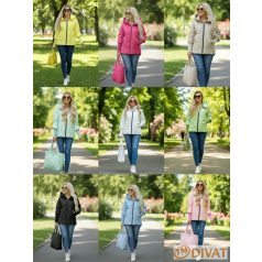 Trendi, kapucnis steppelt kabát fekete színben