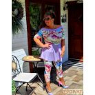 Fashion by NONO - Marilyn csónak nyakú felső mintás-lila