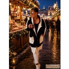 Fashion by NONO - Zana vastagabb kardigán-kabát fekete-fehér