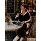 Fashion by NONO - Zana vastagabb kardigán-kabát fekete-fehér