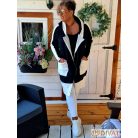 Fashion by NONO - Zana vastagabb kardigán-kabát fekete-fehér